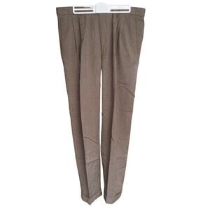 Slates Women's W36 L30 Slate Brown Straight Leg Pleated Dress Pants